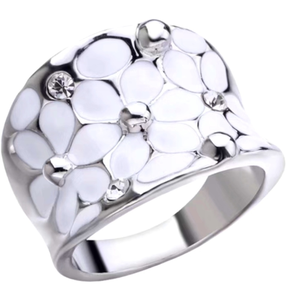 Cute White Flower Design 925 Silver Plated 8